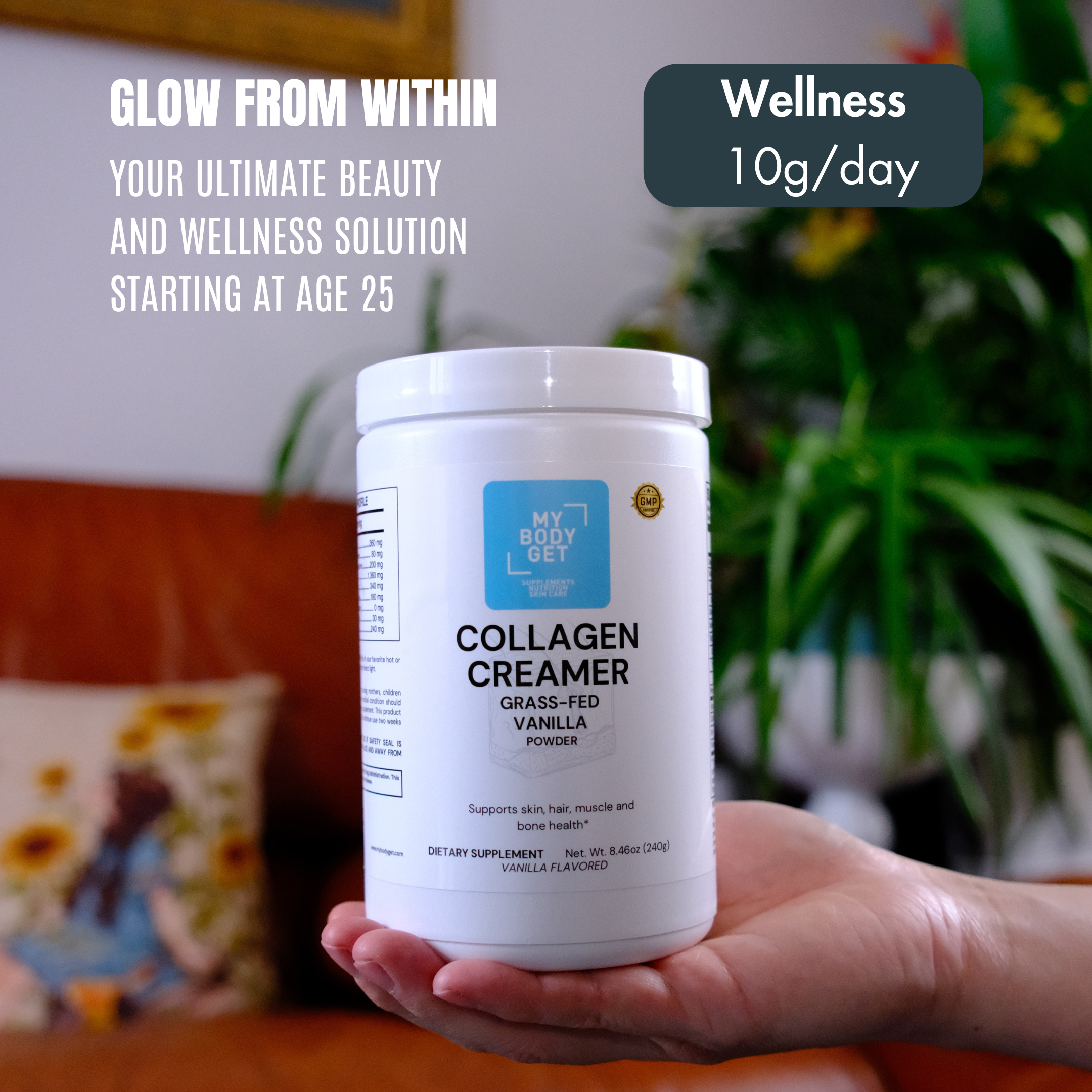Glow Collagen – Vanilla Creamer Hydrolyzed Collagen Powder