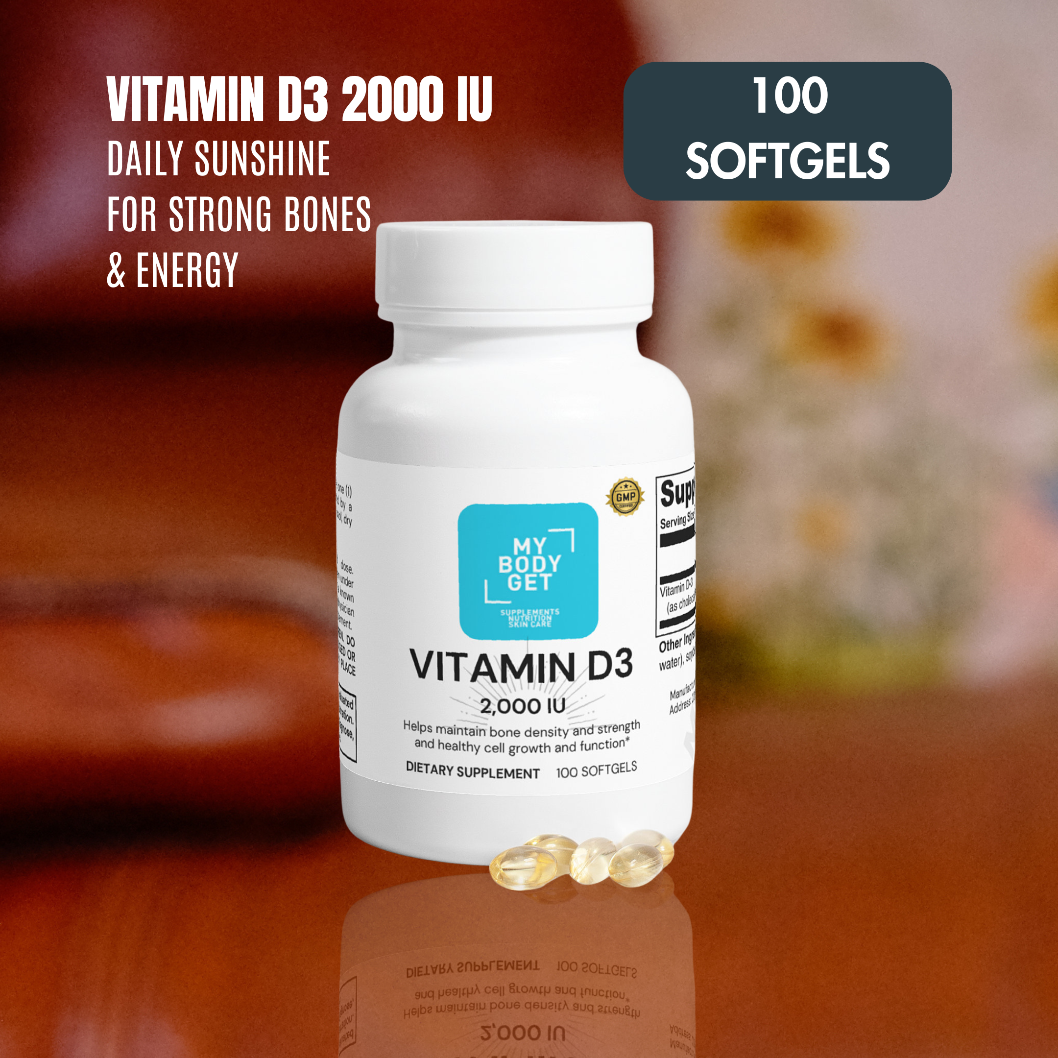 Vitamin D3 2000 IU – Essential Support for Bones, Muscles & Immunity